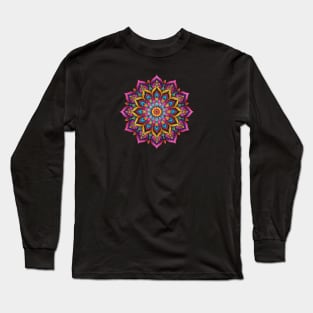 Pretty Mandala Stress Relief Meditation Inspiration Crystals Long Sleeve T-Shirt